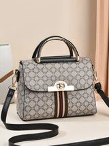Geo Stripe Lock Mini Top Handle - VELLEGRA