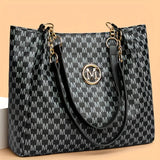 Monogram M Chain Shoulder Tote - VELLEGRA