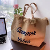 Summer Vibes Canvas Tote for Beach and Casual Days