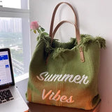 Summer Vibes Canvas Tote for Beach and Casual Days