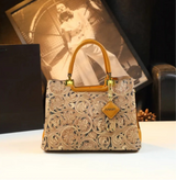 Floral Carved Leather Tote for Elegant Daily Wear