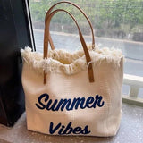 Summer Vibes Canvas Tote for Beach and Casual Days