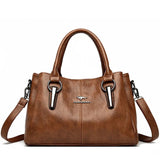 Triple Zip Soft Leather Shoulder Tote - VELLEGRA