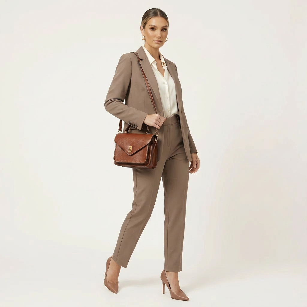 Vellegra Eldara Genuine Leather Top-Handle Crossbody Bag - Vellegra