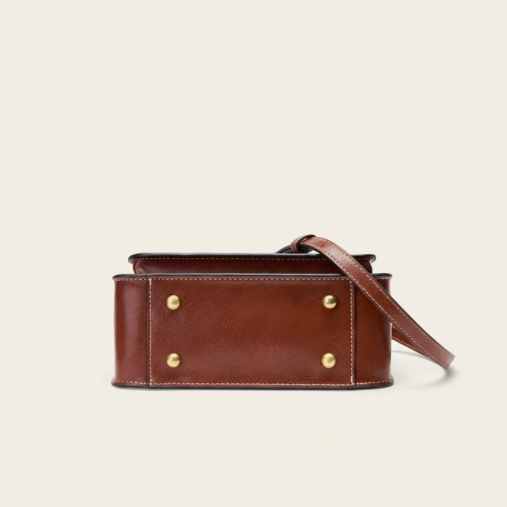 Vellegra Eldara Genuine Leather Top-Handle Crossbody Bag - Vellegra