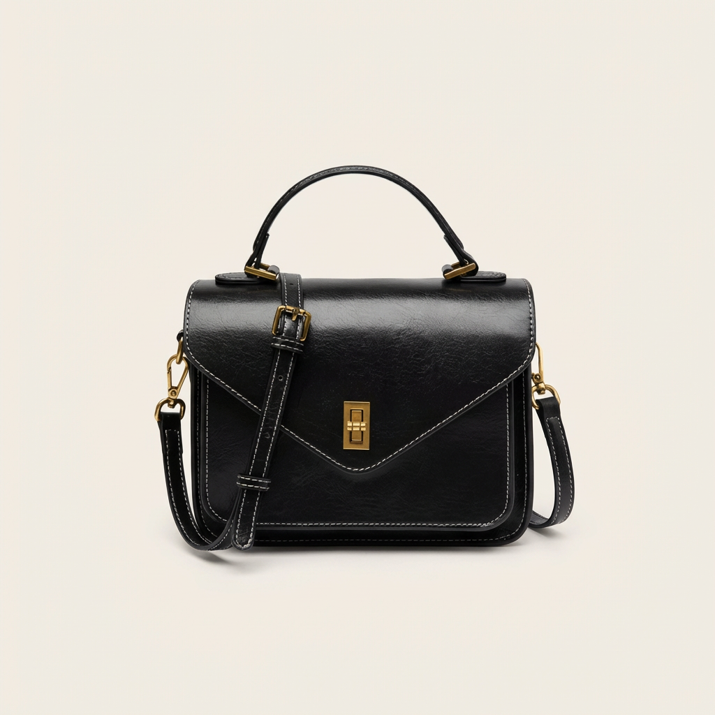 Vellegra Eldara Genuine Leather Top-Handle Crossbody Bag - Vellegra