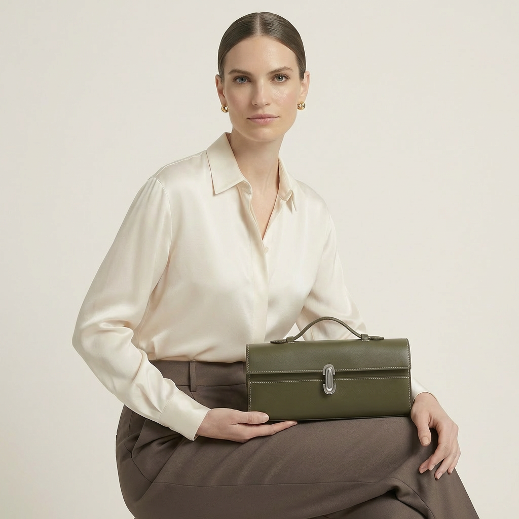 Vellegra Eloria Leather Baguette Bag - Vellegra